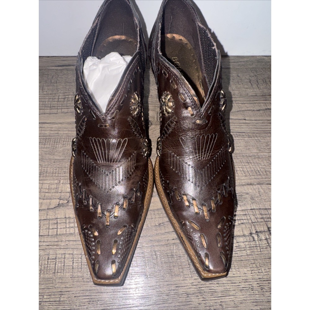 BCBG Western Leather Booties